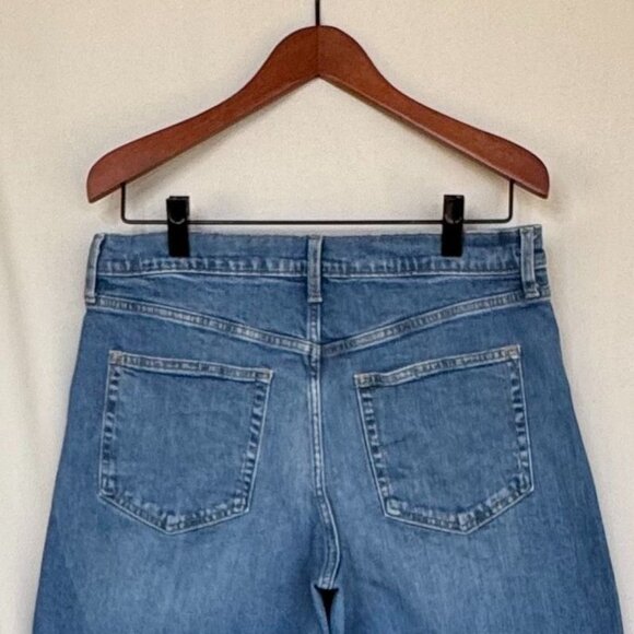 Gap High Stride Wide Leg Light Blue Wash Stretch Denim Jeans Size 14/32 Short - Picture 7 of 16